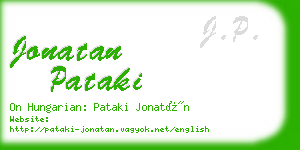 jonatan pataki business card